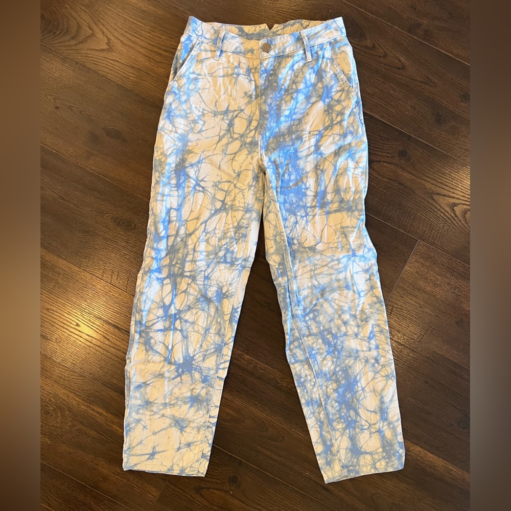 Rachel Comey Blue and White Tie-Dye Jeans